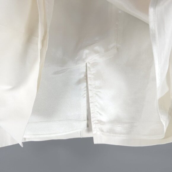 MaxMara Portugal 🇵🇹 Made 11010492 Lined White Skirt with Pockets Back Slit 6 - Picture 9 of 11